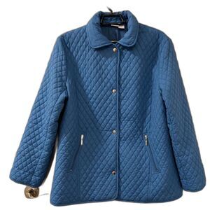 Princess Cruises Womens Blue Quilted Jacket Snap Front Zip Pockets XXL
